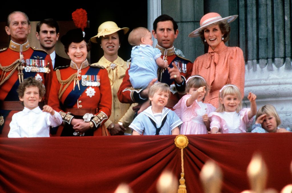 The Royal family in 1985 incluing Princess Diana and Prince Charles