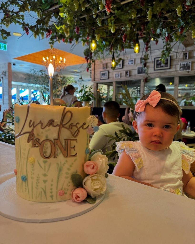 Janette and Aljaz's daughter with her spectacular birthday cake