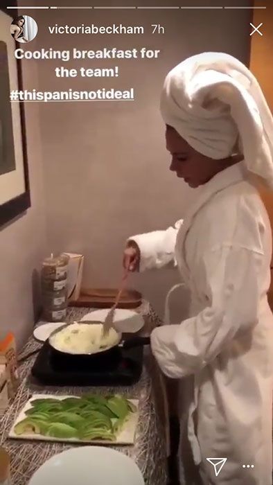 Victoria Beckham cooking eggs