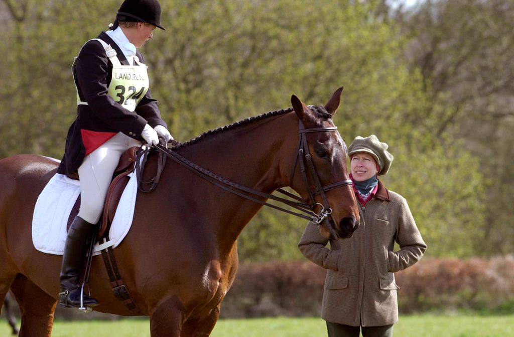 Princess Anne and Zara Tindall chatting with Zara on her horse