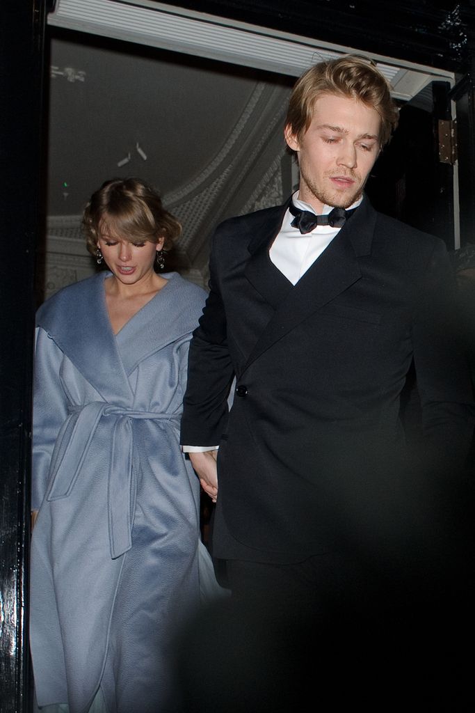 Taylor Swift and Joe Alwyn seen attending the Vogue BAFTA party at Annabel's club in Mayfair on February 10, 2019 in London, England. (Photo by GOR/GC Images)