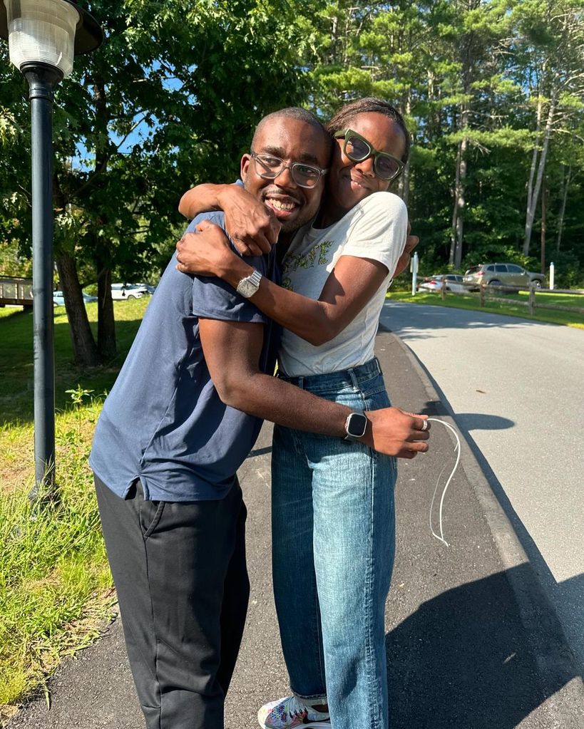 Nick with his mom Deborah Roberts 