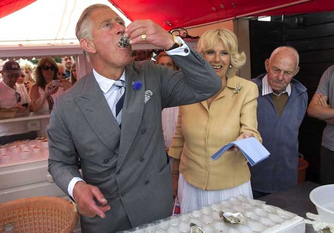 prince charles eating oyster