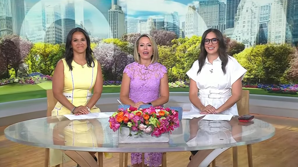 Still of Dylan Dreyer, Laura Jarrett and Savannah Sellers on the July 21, 2025 episode of TODAY's 3rd Hour, Dylan's first since announcing her split from husband Brian Fichera