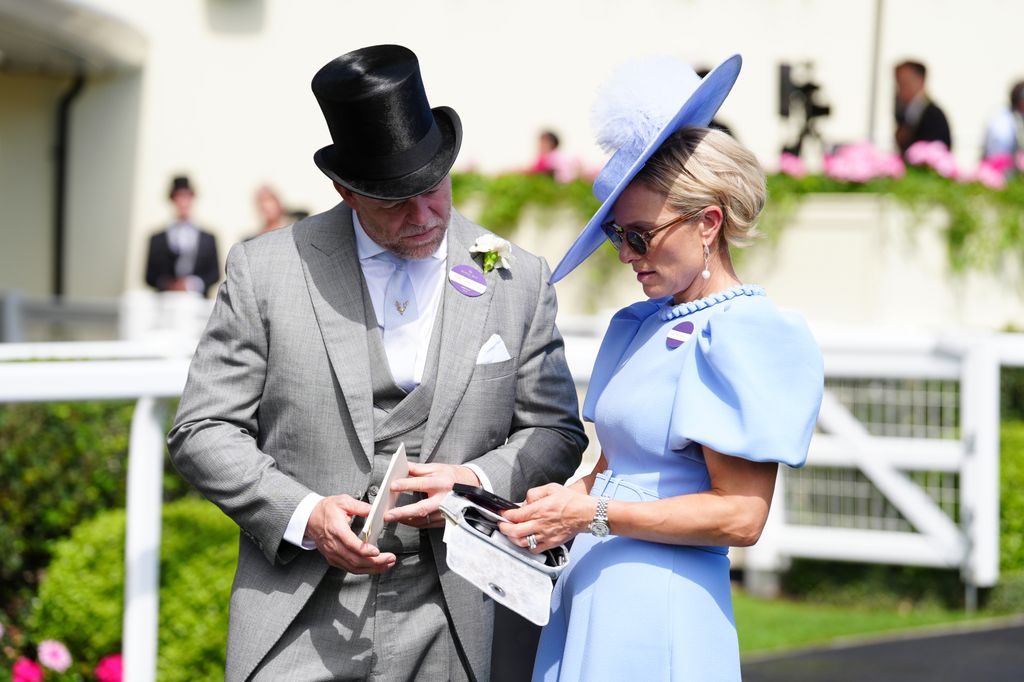 Zara and Mike Tindall (left) during day three of Royal Ascot at Ascot Racecourse, Berkshire. Picture date: Thursday June 20, 2024. 