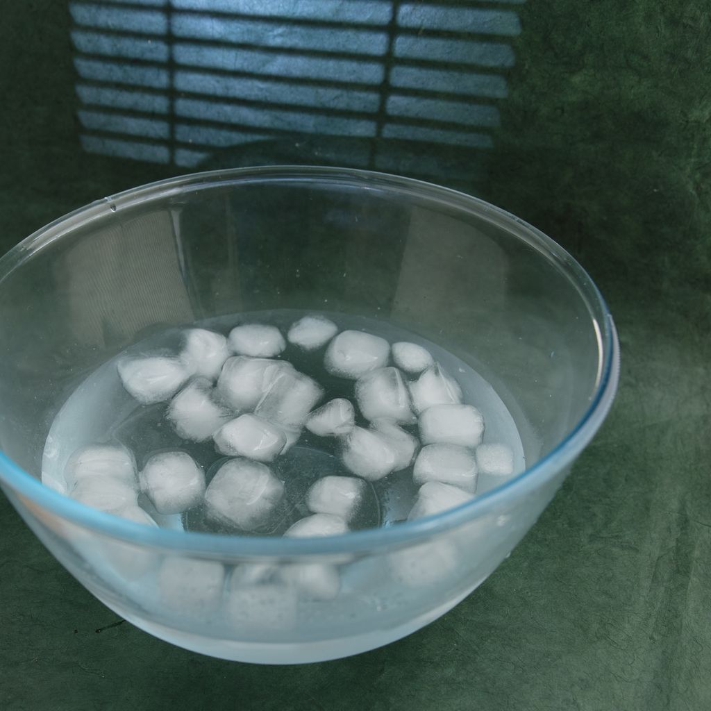 bowl of ice water 