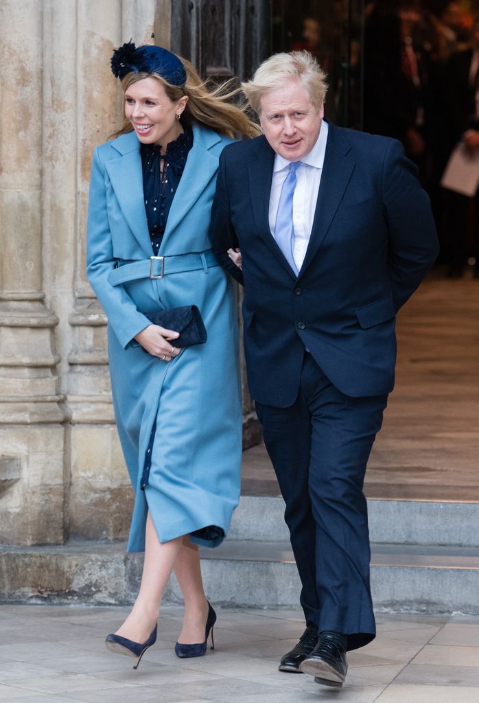 Carrie and Boris Johnson leaving Westminster Cathedral