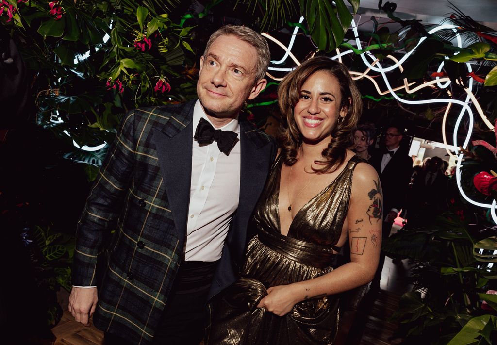 Martin Freeman and Rachel Mariam attend the Champagne Reception during the 2023 BAFTA Television Awards with P&O Cruises at The Royal Festival Hall on May 14, 2023 in London, England.
