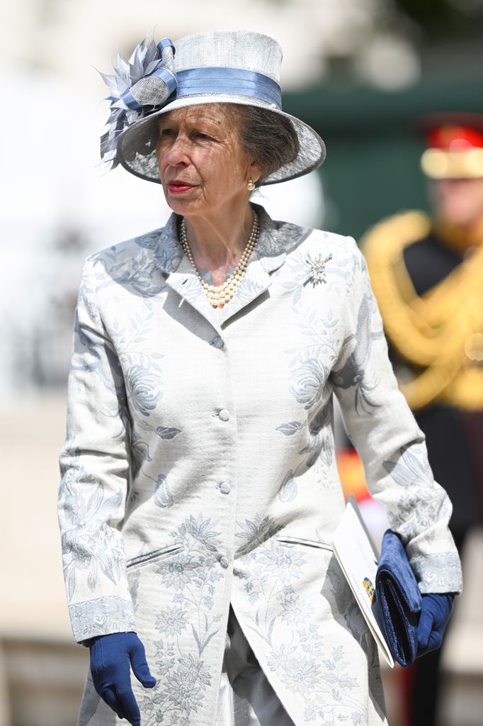 Princess Anne, Princess Royal departs from the thanksgiving service to mark The 80th anniversary of VE Day at Westminster Abbey