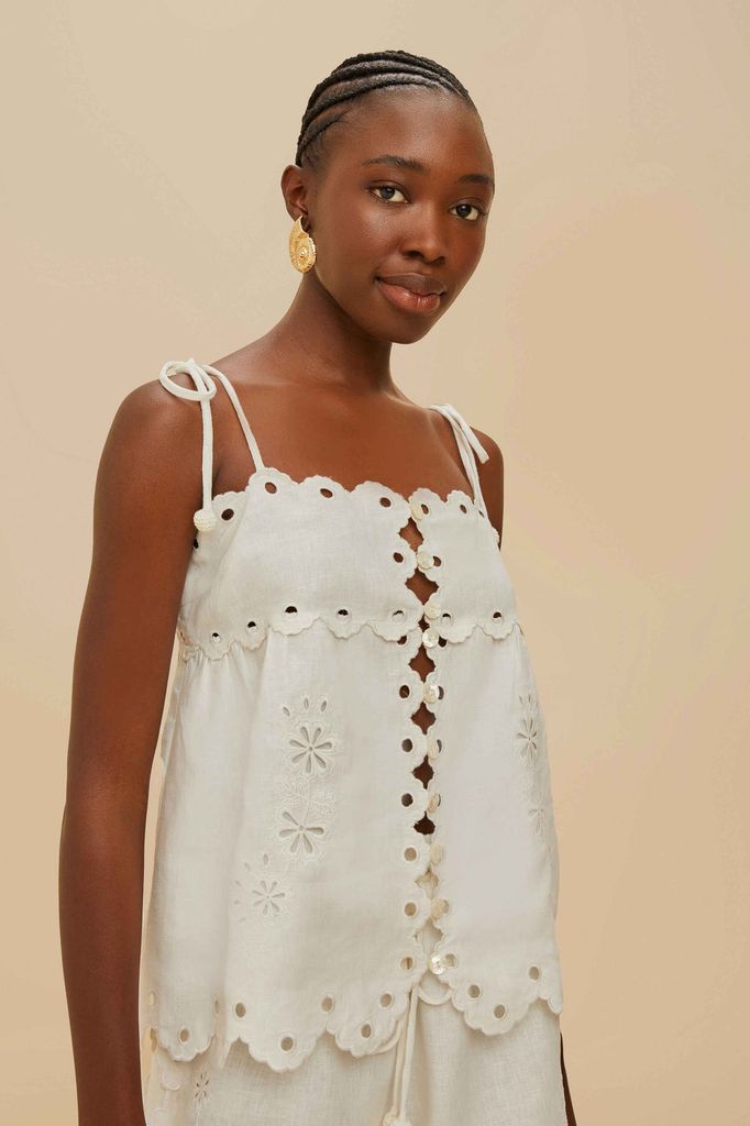 off-white flowers richelieu euroflax™ premium linen blouse