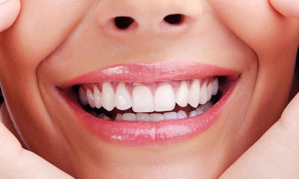 stock image close up of white teeth