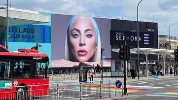 Lady Gaga celebrates the launch of her make-up line in Sephora UK on Instagram