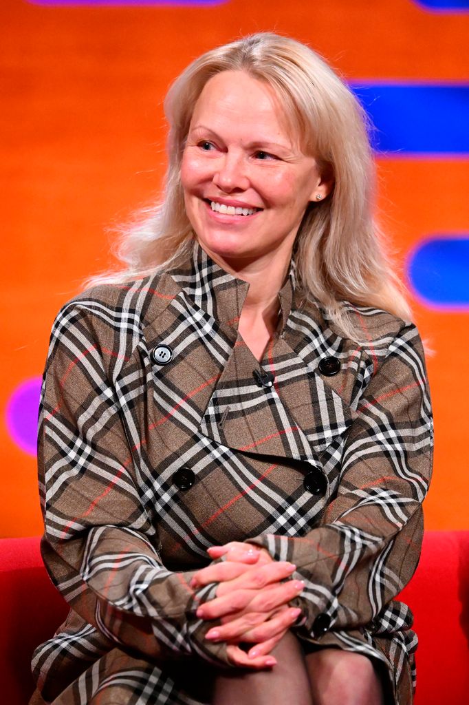 Pamela Anderson barefaced on The Graham Norton show 2025