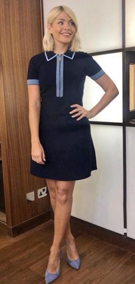 holly willoughby navy dress instagram