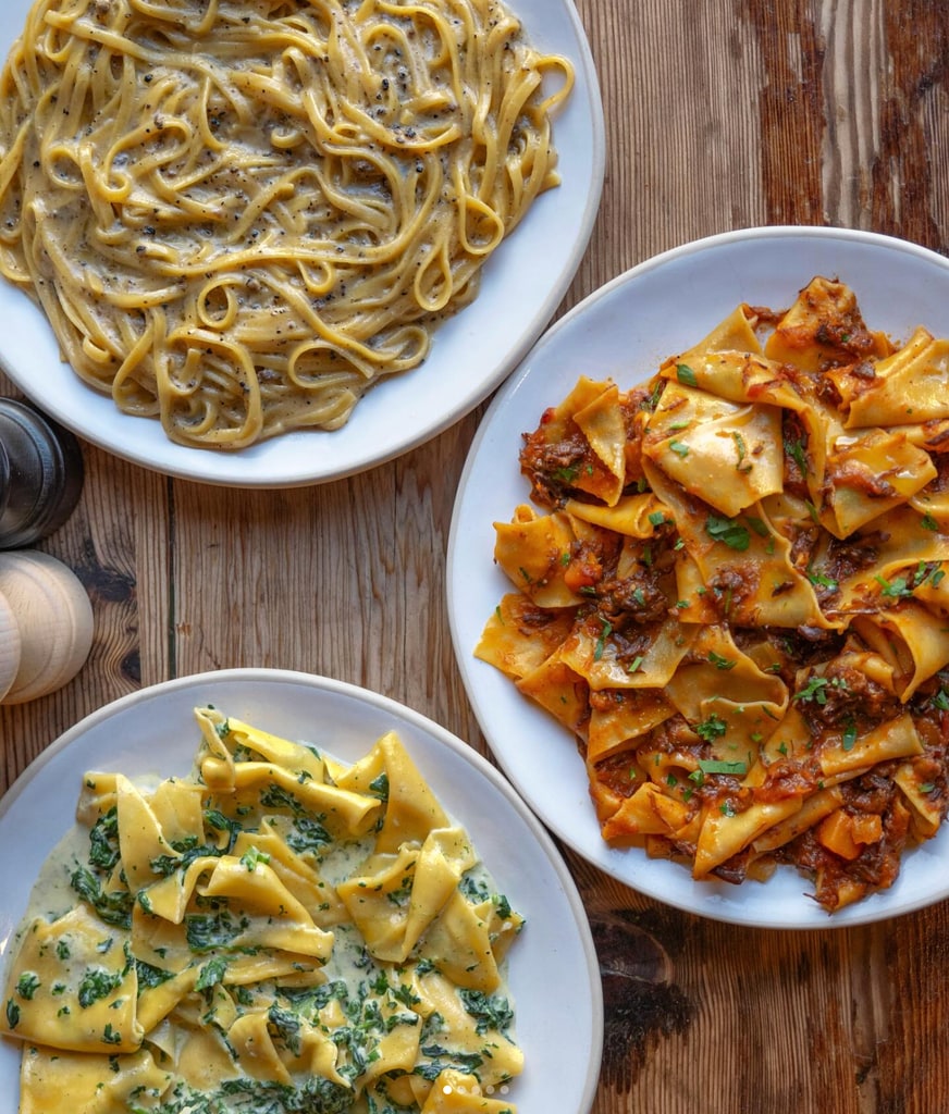 Pasta at Flour & Grape on Bermondsey Street in London