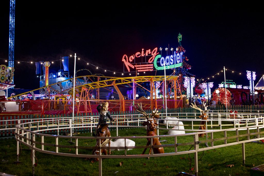 One of the rides seen with Christmas theme in the Winter Wonderland.