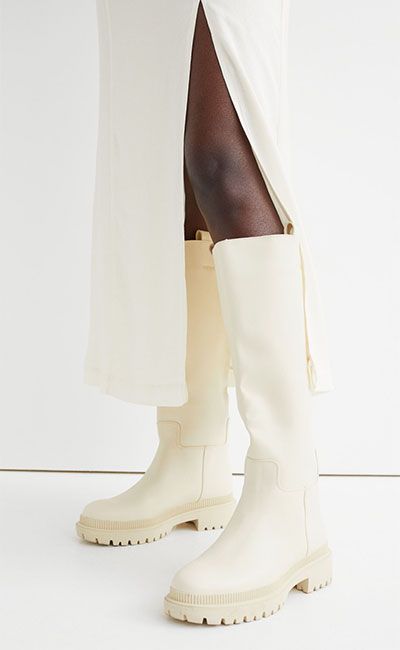 white hm boots
