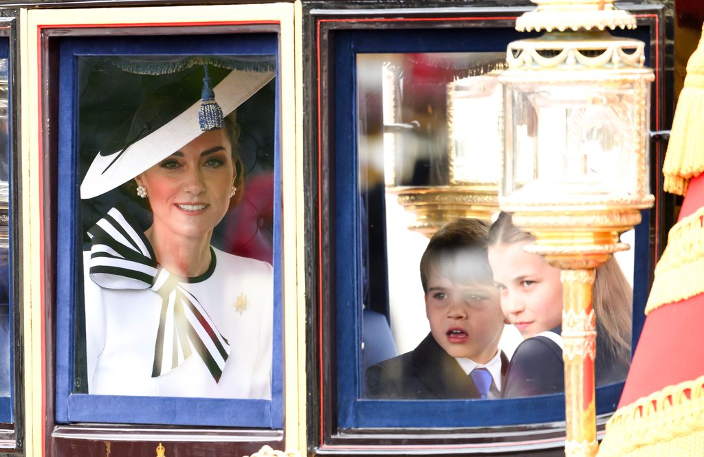 Princess Kate, Prince George, and Princess Charlotte attend Trooping the Colour 2024