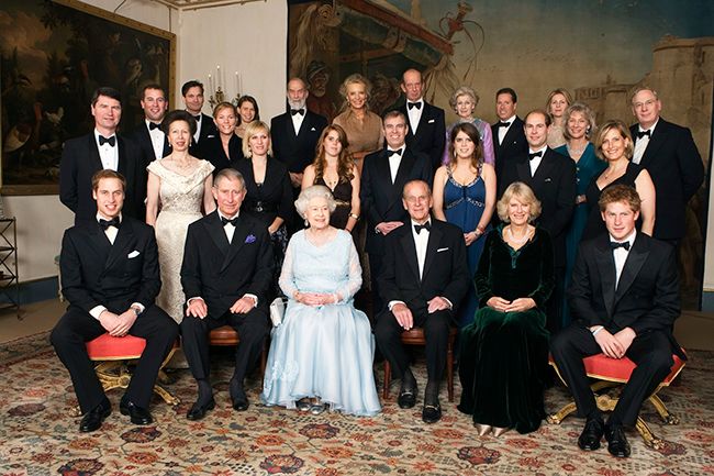 royal family in black tie
