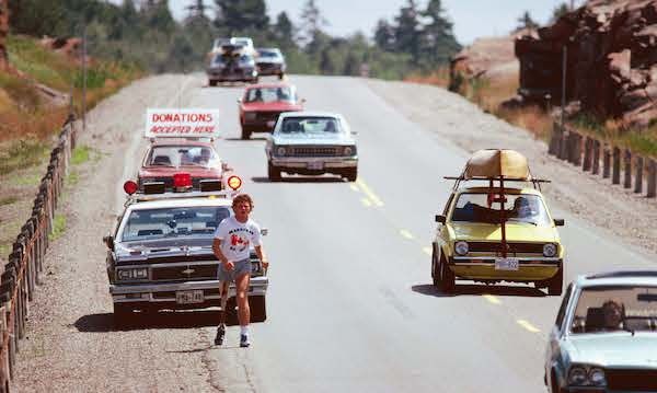 Terry Fox during his 1980 Marathon of Hope