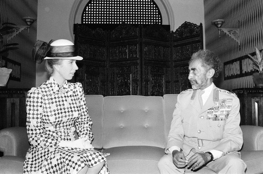 Princess Anne wore bold polka dots during her  Royal Tour of Ethiopia, 1973