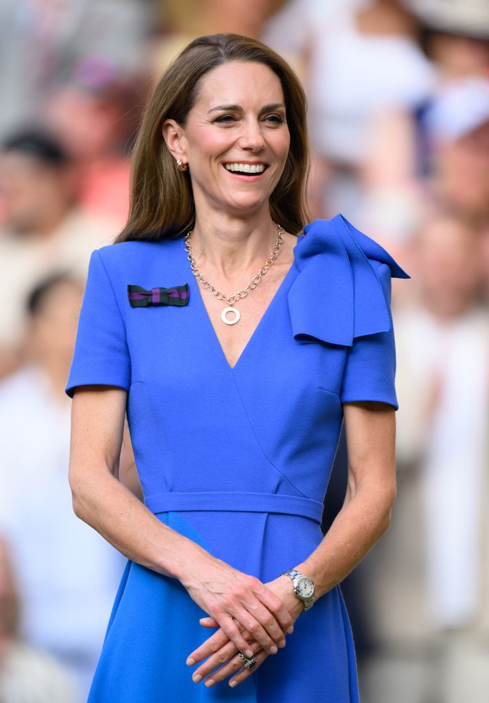 Catherine, Princess of Wales attends day fourteen of the Wimbledon Tennis Championships at the All England Lawn Tennis and Croquet Club