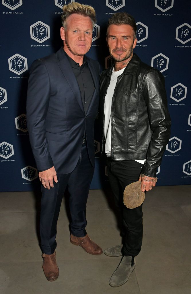 Gordon Ramsay and David Beckham pose for camera