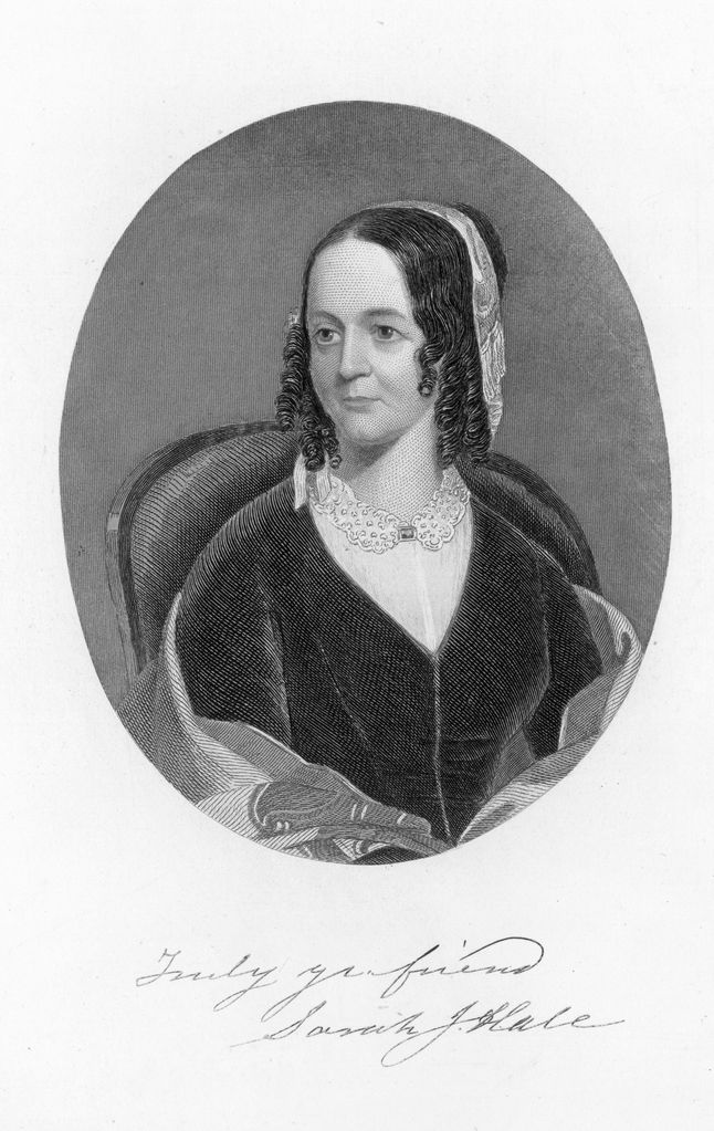 Portrait ca. 1830 of Sarah Josepha Hale (1788 - 1879) nee Buell, American writer and editor. Married David Hale 1813, edited Ladies Magazine 1828-37, Godey's Lady's Book 1837-77. Wrote poems for children containing Mary  Had a Little Lamb and others