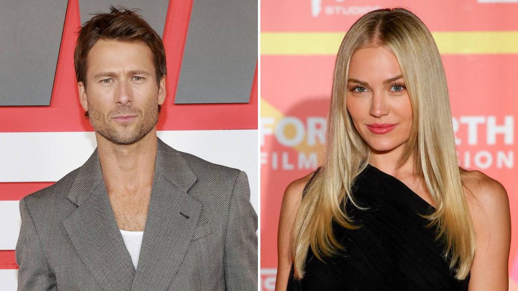 Split image of Glen Powell and Michelle Randolph