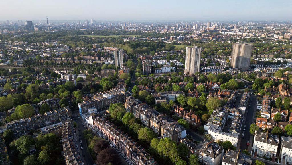 stock image showing Aerial view of housing in Belsize Park and Primrose Hill, London