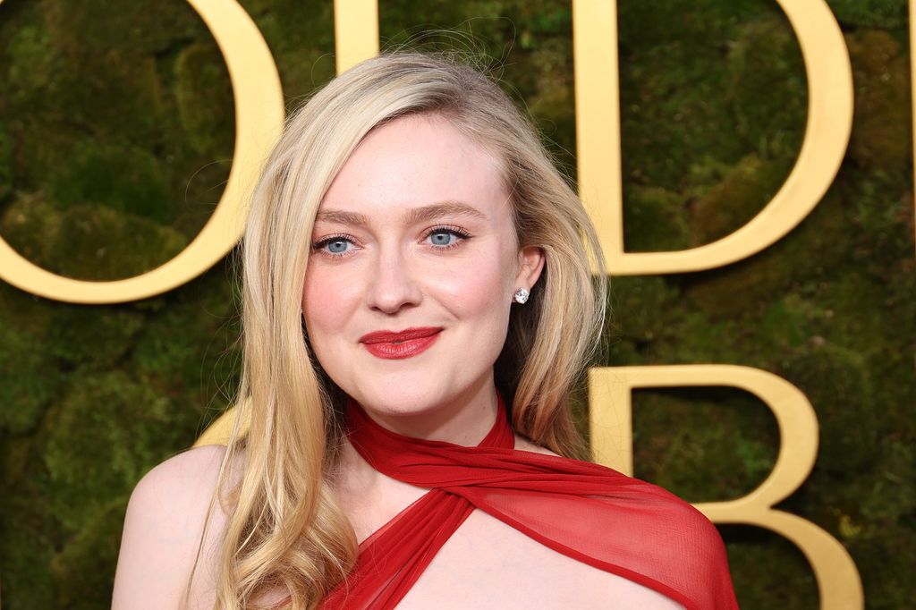 Dakota Fanning during the 82nd Annual Golden Globes held at The Beverly Hilton on January 05, 2025 in Beverly Hills, California