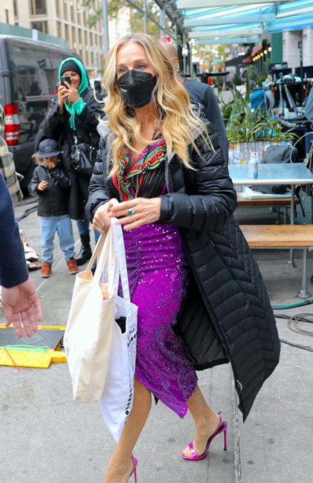 sarah jessica parker filming and just like that