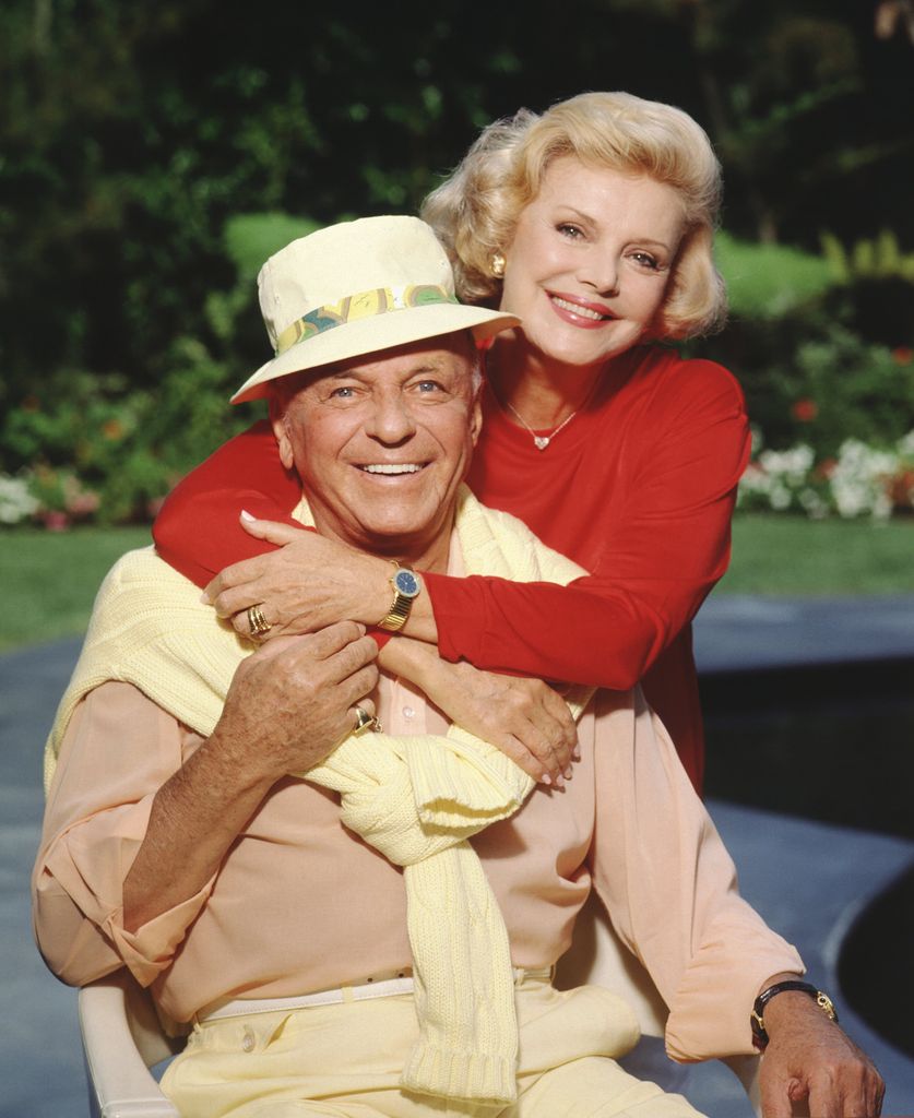 Frank Sinatra and Barbara Sinatra pose for a portrait in 1990