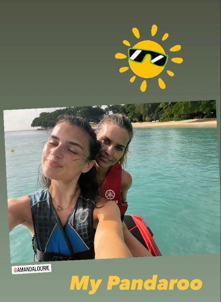 Frida pictured with her daughter Amanda on a jet ski
