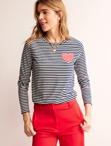 boden striped heart top