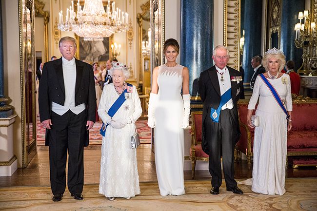 trumps attend a state banquet with the queen