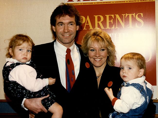 hilary jones with ex-wife Anne and their two children