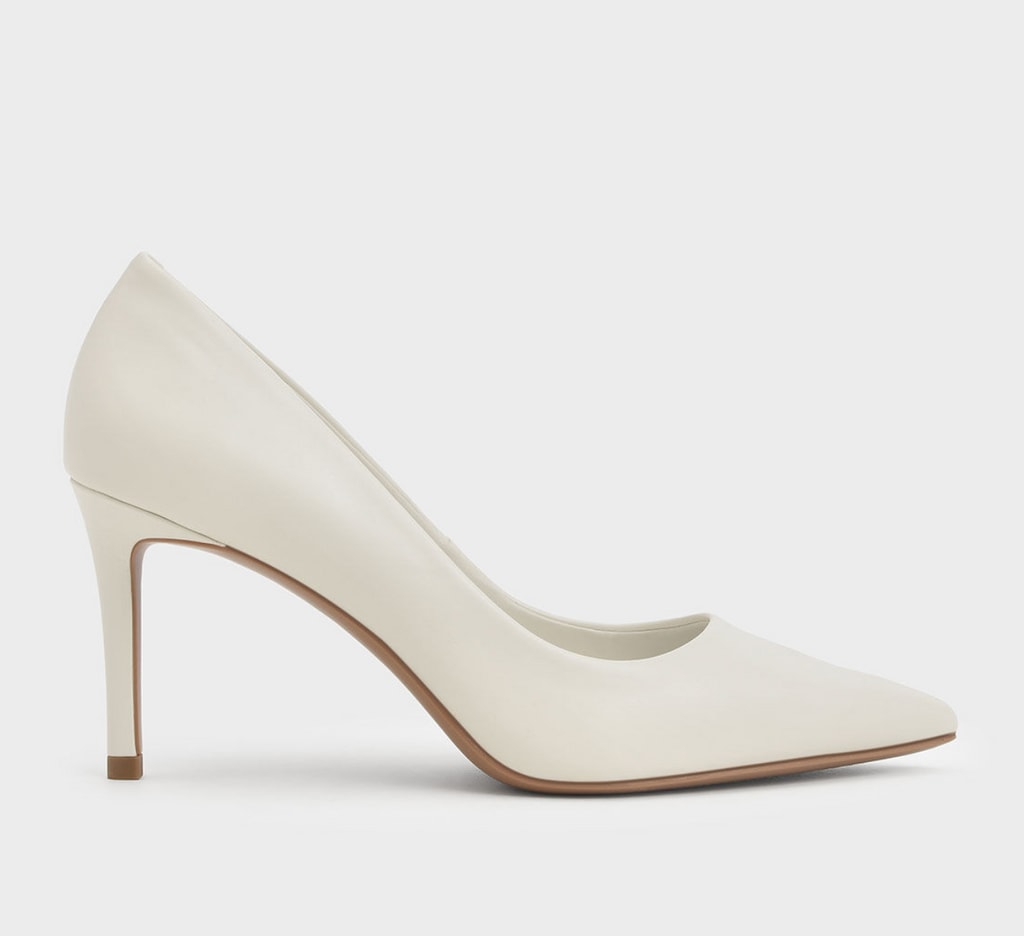 Charles & Keith white heels