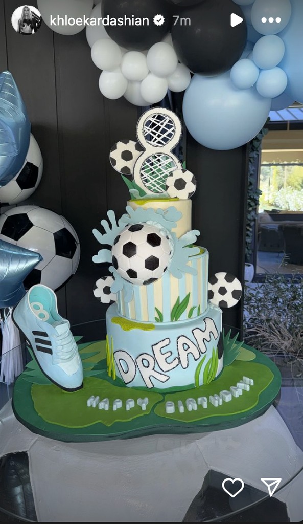 Dream Kardashian was treated to a sports-themed birthday cake by her aunt Khloe Kardashian 