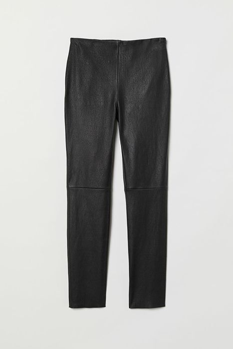 black leather style trousers