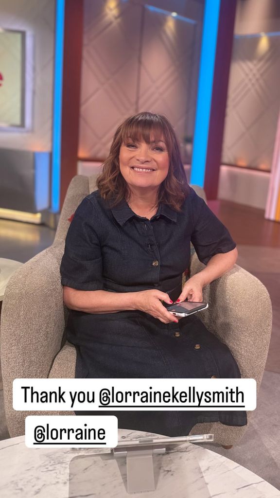 Lorraine Kelly denim dress on Lorrain