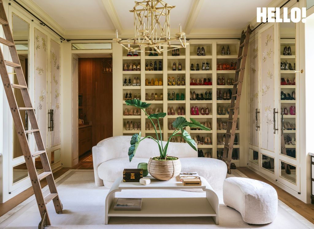 Dee's handbag and shoe collection in the Palm Beach mansion