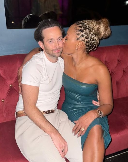 Mel B kissing Rory McPhee on the cheek