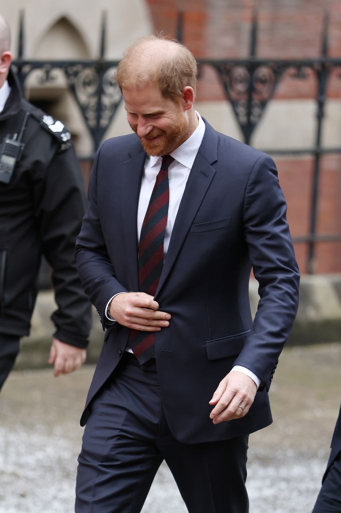 Prince Harry leaving high court