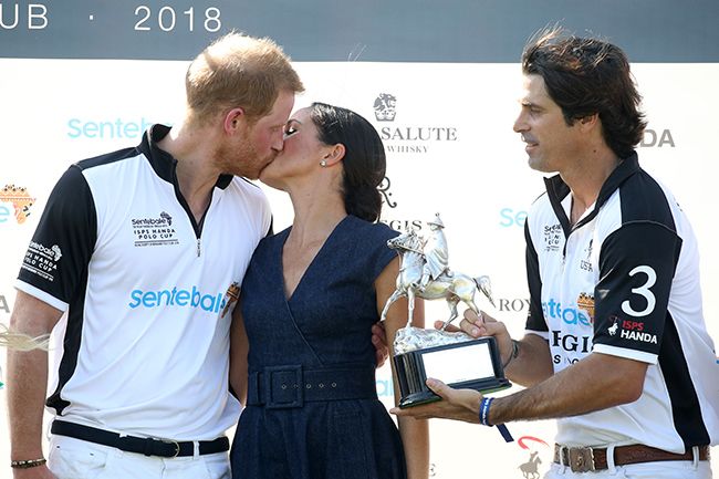 prince harry and meghan markle kissing at polo
