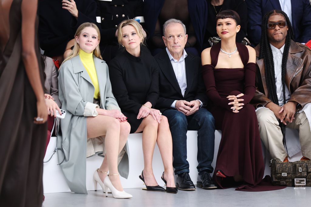 Ava and Reese on front row alongside Michael Burke and Zendaya 
