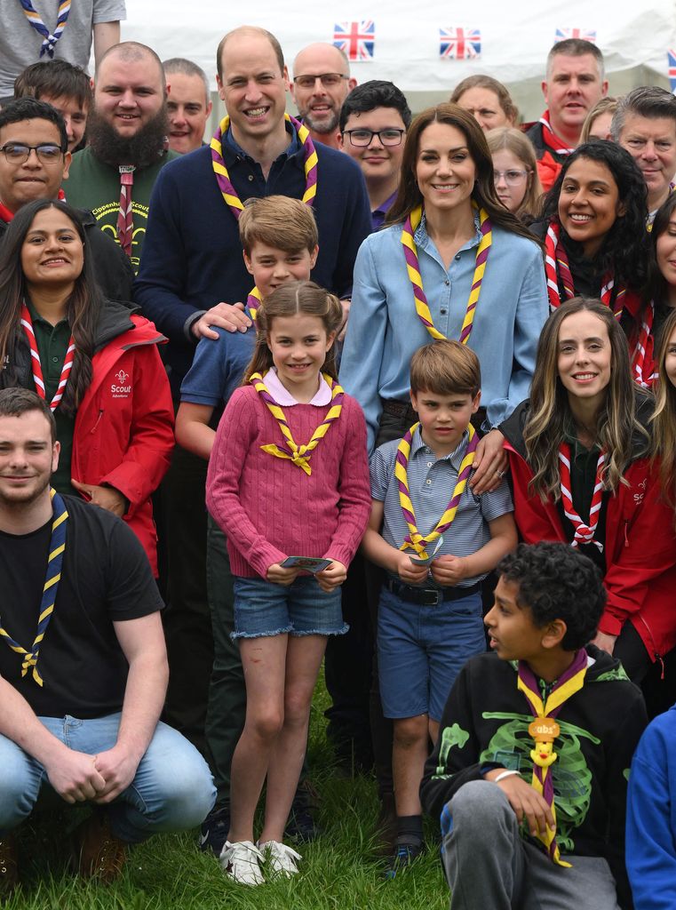 The family were presented with Scouts scarves after their efforts