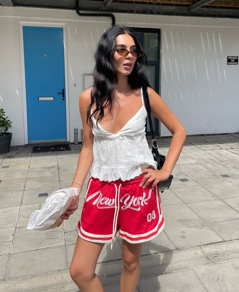 Sofia wimberly in red shorts