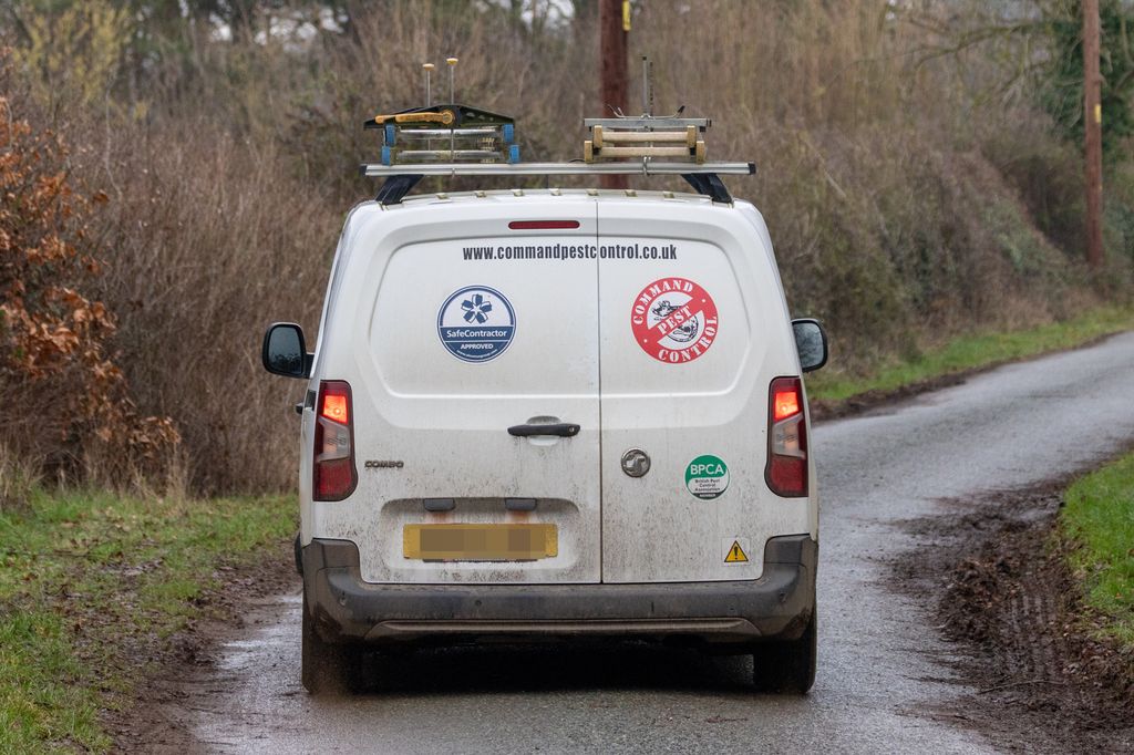 Pest control van at Marsh Farm
