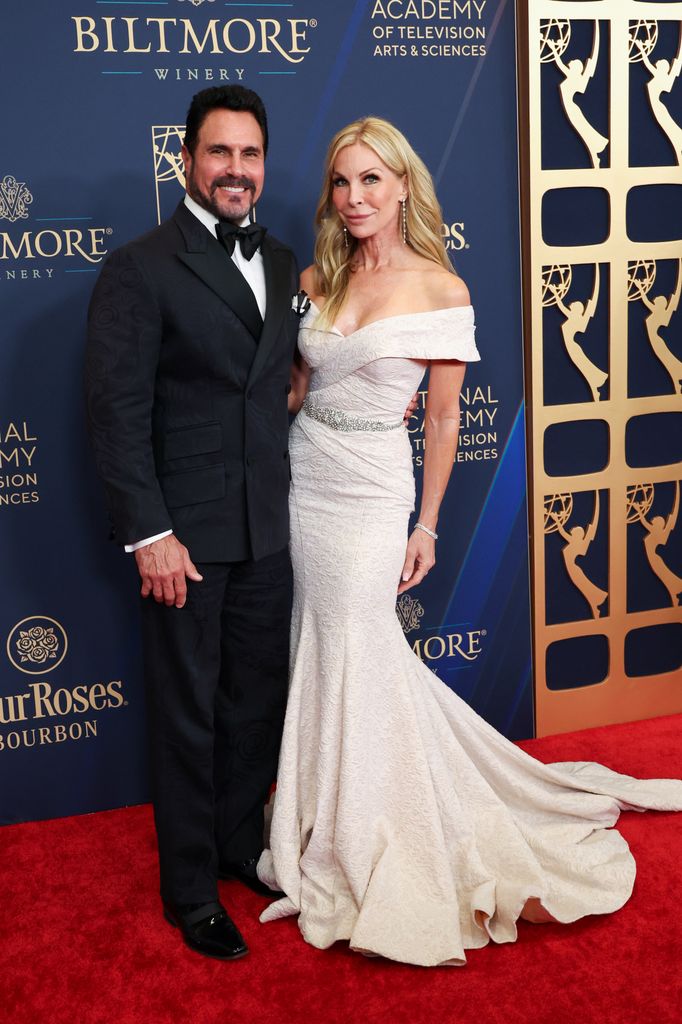Don Diamont, Cindy Ambuehl at the 52nd Daytime Emmy Awards held at the Pasadena Civic Auditorium on October 17, 2025 in Pasadena, California. 